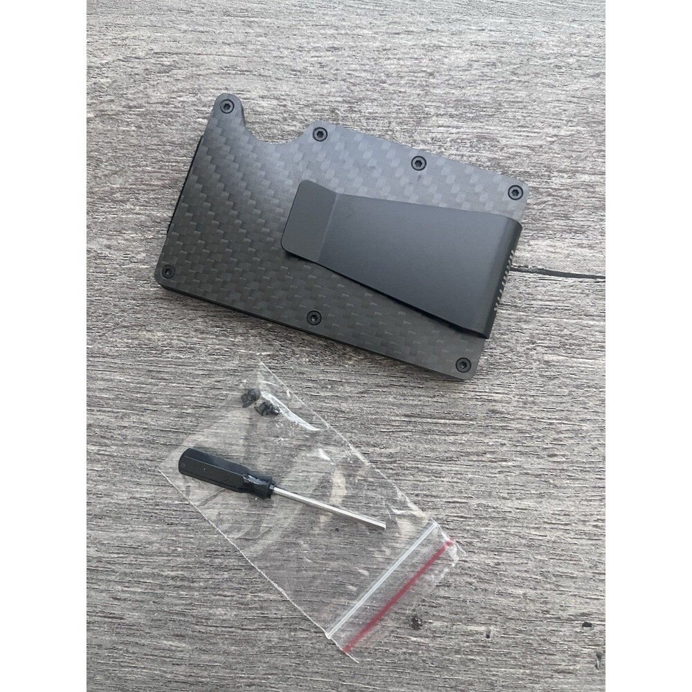NEW Minimalist Carbon Fiber Wallet For Men Money Clip RFID Blocking
